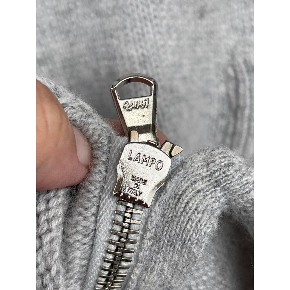 Brunello Cucinelli 100% Cashmere Gray Full Zip Peplum Cardigan Jacket large USA - Picture 6 of 12
